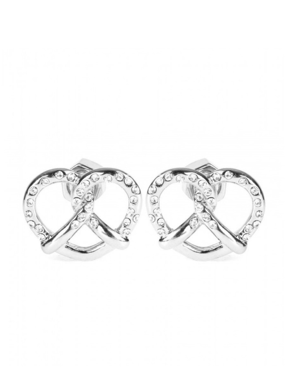 Marc By Marc Jacobs Silver Crystal Pretzel Knot Stud Earrings